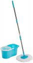 Gala Aqua Spin Mop with 4 Wheels & Big Bucket with 2 Microfiber Refills, Floor Cleaning Mop with Bucket, pocha for Floor Cleaning, Mopping Set (White and Blue)...