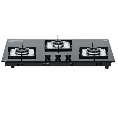 Galaxy Built-in Hob 3 Burner | Sabaf Italy Burners & Valves | 8mm Glass | Slim 30mm Profile | Heavy-Duty Pan Support