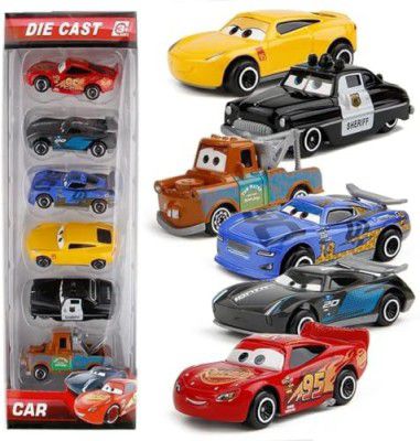 Galaxy Hi-Tech Mini Metal Die Cast Car Set of-6 Toy Vehicle Play Set