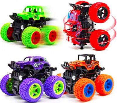 Galaxy Hi-Tech Plastic Monster Truck, Pack Of 4, Multicolour