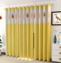 Galaxy Home Decor Polyester Net Floral Curtain for Long Door (9ft, Yellow) - Pack of 2...