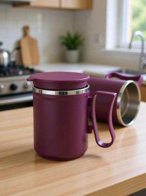 galeriya mug cup tea coffee Stainless Steel, Plastic Coffee Mug (300 ml)