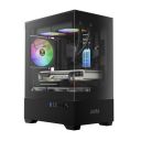 GAMDIAS Aura GC9M Black | Micro Tower Cabinet | Supports Micro-ATX?Mini-ITX | 3 PRE Installed ARGB Fans | Black