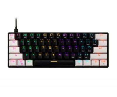 GAMDIAS Aura GK2 Black & White | Full-Size Wired Mechanical Keyboard | USB-A