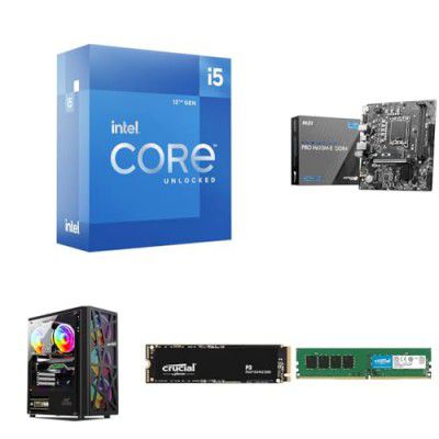 Gaming Bundle - 12th Gen Intel core i5-12400F MSI H610 Motherboard & Gigabyte Nvidia RTX 3060 (16GB DDR4 RAM/500GB NVME SSD/600W PSU)