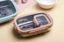 GANESH Alpha Senior Stainless Steel Insulated Lunch Box for School & Office, Airtight Leak-Proof, Unbreakable Lid, Snacks Tiffin Box - (950ml 1pc + 200ml 1 Pc)- Pink...
