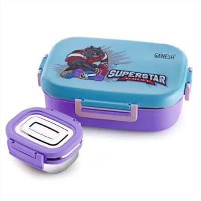 GANESH Genius Insulated Airtight Leak-Proof Lunch Box for Office, School, Picnic - 750 ml - Purple