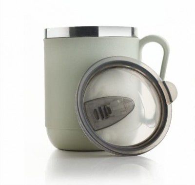 GANESH N-Joy Unbreakable Mugs with Cap Stainless Steel Plastic Covered Travel Mug with lid for Tea, Coffee, Milk (400ml)
