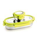 GANESH Oval Stainless Steel Airtight Leak-Proof Lunch Box for Office, School, Picnic - 750 Ml-Green...