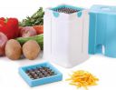 Ganesh Potato Chipser Set - 3-Piece Blue Slicer with 650ml Container Effortless Homemade Chips 2-Pieces Cutting Blades...