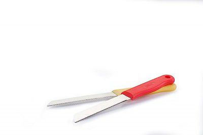 Ganesh Regular Stainless Knife Vegetable Cutting, Serrated Edge, 12 pcs