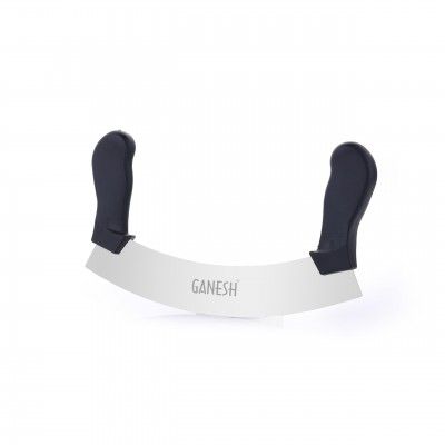 Ganesh Twin Pizza Cutter - Pizza Slicer - Mezzaluna/Mincing Knife 