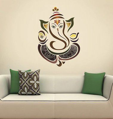 Decals Design Modern Elegant Ganesha God Wall Sticker (PVC Vinyl, 50 cm x 70 cm, Multicolour)