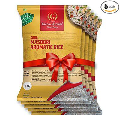 GangaGreens and Grains Sona Masoori Aromatic Rice 5 KG