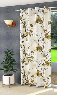 Gantavya 153 cm (5 ft) Polyester Semi Transparent Window Curtain Single Curtain  (Printed, Green)