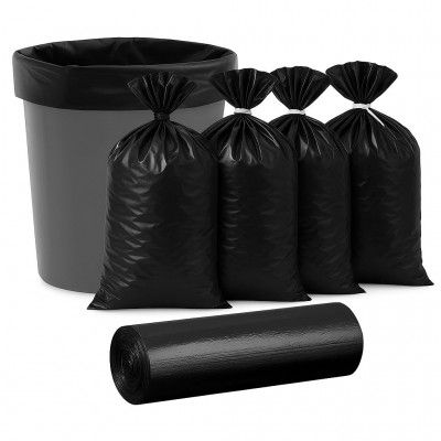 BENAVJI Outdoor Living Black Garbage Bags 19x21 Inch – 3 Rolls (30 Pcs/Roll, Total 90 Bags)