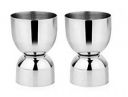 Garden Of Arts Stainless Steel Set of 2 Damru Shape peg Shot Glasses Measure 30 ml and 60 ml ...