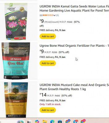 Gardening Fertilizer / Seeds Starts at 9
