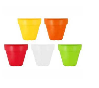 Garden's Indoor and Outdoor Designer Fancy Unique Design Wall Mount Hanging Flower Pot Modern Stylish Plant Container for Home/Office/Balcony/Garden Decoration - Set of 5