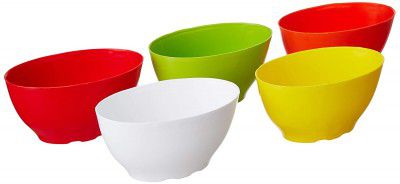 Gardens Need 100% Virgin Plastic Butter Cup-06 | Set of 5 Pots (15cm x 13cm x 10cm Multicolor)
