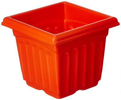 Gardens Need 100% Virgin Plastic Super Pot-04 | Set of 8 Planter (7cm x 11cm x 9cm, Orange)
