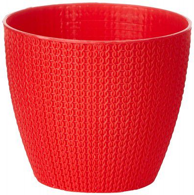 Gardens Need 100% Virgin Plastic Turkey Pot| Set of 5 Planter (14cm x 12.5cm x 9cm Red)