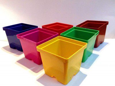 GARDENS NEED 110022 Plastic Gift Pot Set (Multi-coloured, 8-Pieces)