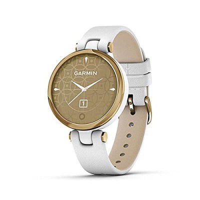 Garmin Lily White with Light Gold Leather Band Smartwatch (010-02384-F3)