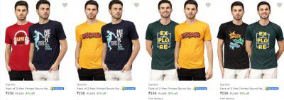 [Pack of 2] Garmin Mens T Shirts Upto 80% Off | Starts At ₹249
