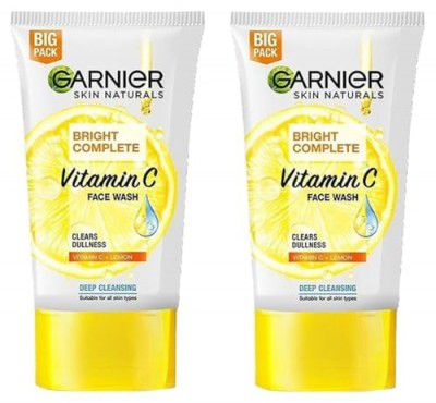 Garnier Skin Naturals Bright Complete Vitamin C Face Wash - 150g (Pack of 2)
