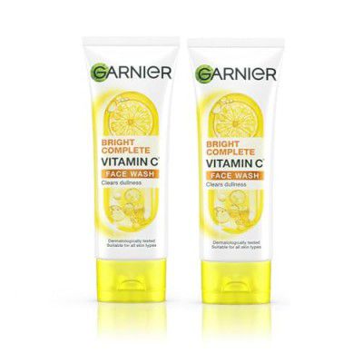 Garnier Skin Naturals Bright Complete Vitamin C Face Wash - Suitable For all Skin Types, 100g (Pack of 2)