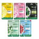 Garnier Skin Naturals, Face Mask Set, Hydrating, Pore Reducing, Brightening, and Enhances Glow, Hydra Bomb Serum Mask & Black Serum Mask, 5 pcs, 140g...