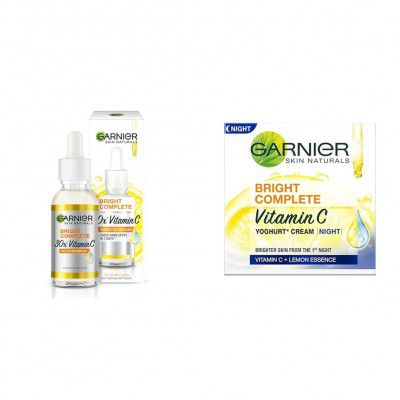 Garnier Skin Naturals, Face Serum, 50 ml & Garnier Skin Naturals, Night CreamBright, 40 g