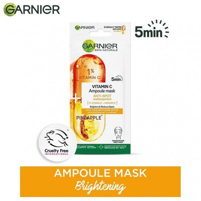 Garnier Skin Naturals, Serum Mask, Brightening & Anti-Spots, Ampoule Mask Pineapple, 15g