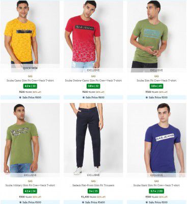 Ajio: UP TO 75% OFF | GAS Men Clothing