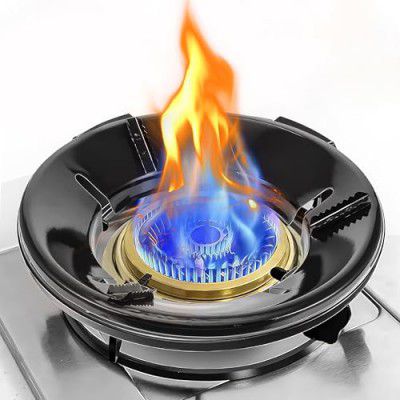 Gas Saver Burner Stand Heavy Duty Windproof Energy Saving Jali Ring | Pack of 1 (Black, 285g)