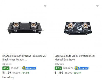 Gas Stoves upto 70% off