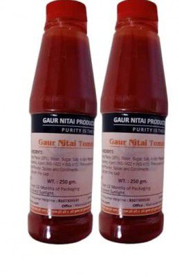 Gaur Nitai Tomato Sauce / Tomato Ketchup 500 Gm (Without Onion & Garlic) (Pack of 2* 250gm)