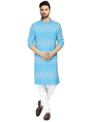 Gauri Laxmi Enterprise Men's Cotton Blend Foil Print Kurtas (Ethnic Wear)