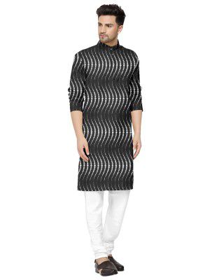 Gauri Laxmi Enterprise Men's Cotton Blend Foil Print Kurtas (Ethnic Wear)