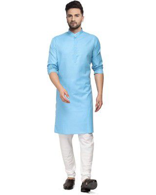 GauriLaxmi Enterprise Cotton Blend Solid Kurta for Men