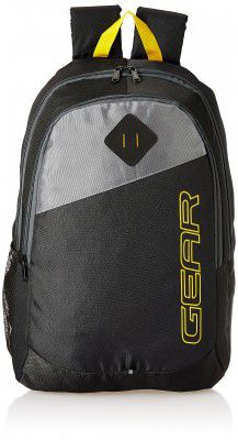 Gear 21 Ltrs Black Grey Casual Backpack 