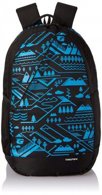 Gear 22 ltrs Black and Royal Blue Casual Backpack (BKPCMPUS10110)
