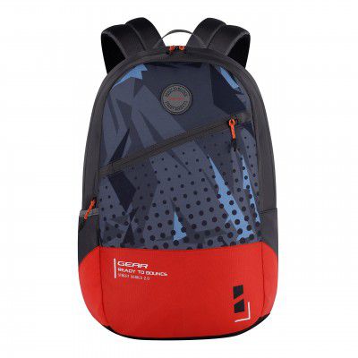 Gear Bounce 27L Medium Water Resistant Backpack (Grey-Orange) (BKPBOUNCE0604)