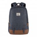 Gear Classic 20L Small Faux Leather Water Resistant Anti Theft Laptop Bag/Backpack for Men/Women (Navy-Tan)...