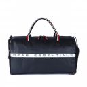 Gear Essentials 27L Faux-Leather Water Resistant Travel Duffle Bag/Gym Bag for Men/Women with Shoe Compartment (Black)...