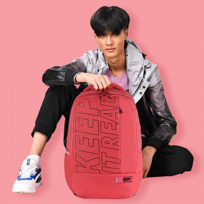 Gear Keep It Real 40L Large Water Resistant Casual Backpack (Pink-Black)