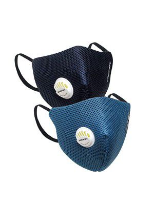 Gear OXYVENT G95 Adult Unisex Reusable & Washable 6 Layer NABL Certified Outdoor Protection Face Mask (Pack of 2) Navy Blue, Moroccan Blue