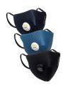 Gear OXYVENT G95 Adult Unisex Reusable & Washable 6 Layer NABL Certified Outdoor Protection Face Mask (Pack of 3) Black, Navy Blue, Moroccan Blue...