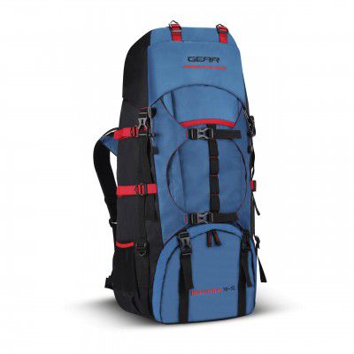 Gear Pioneer Travel 75L Extra Large Water Resistant Rucksack/Travel bag/For Men & Women(Blue - Black)